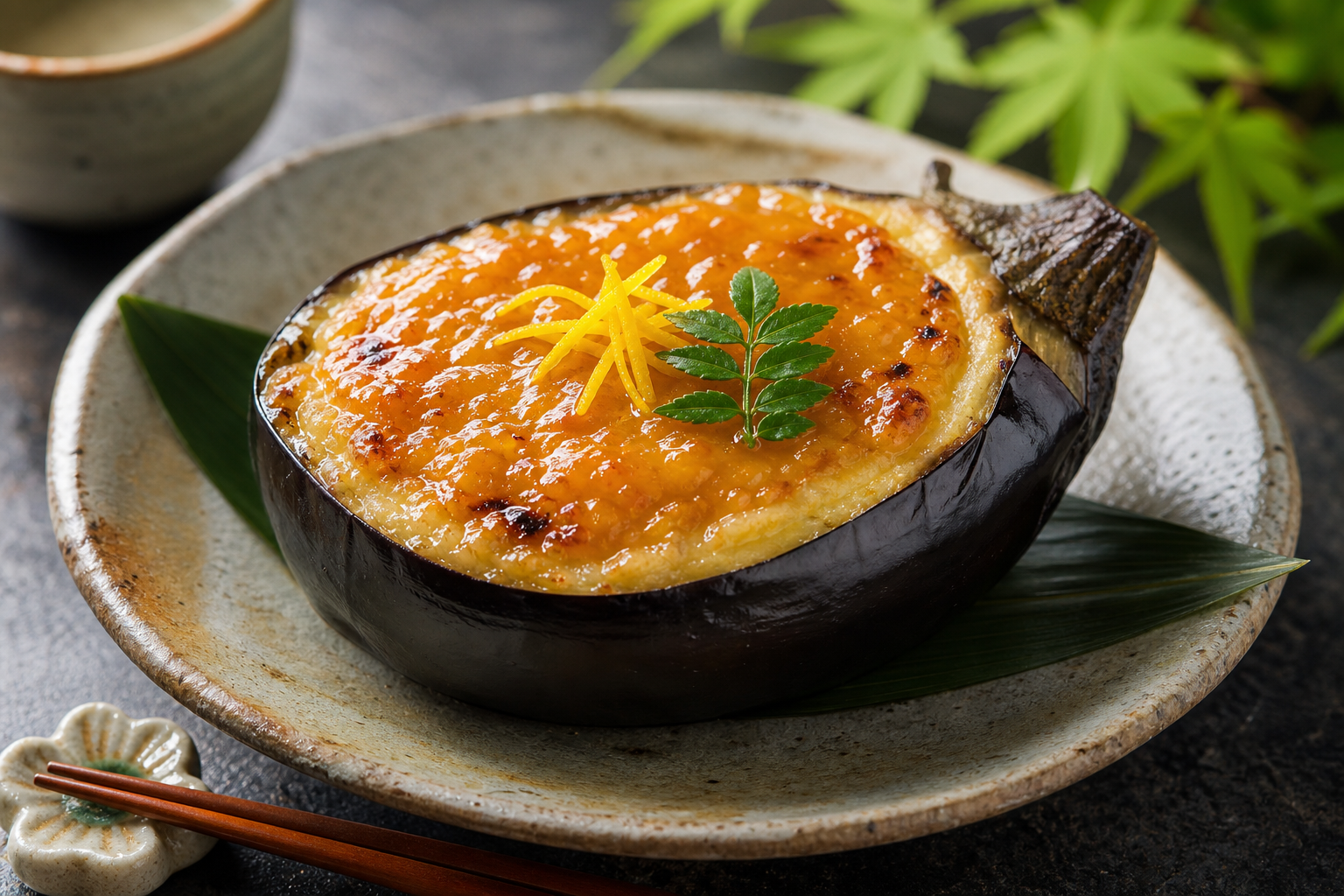 賀茂茄子の田楽 - 柚子味噌仕立て -